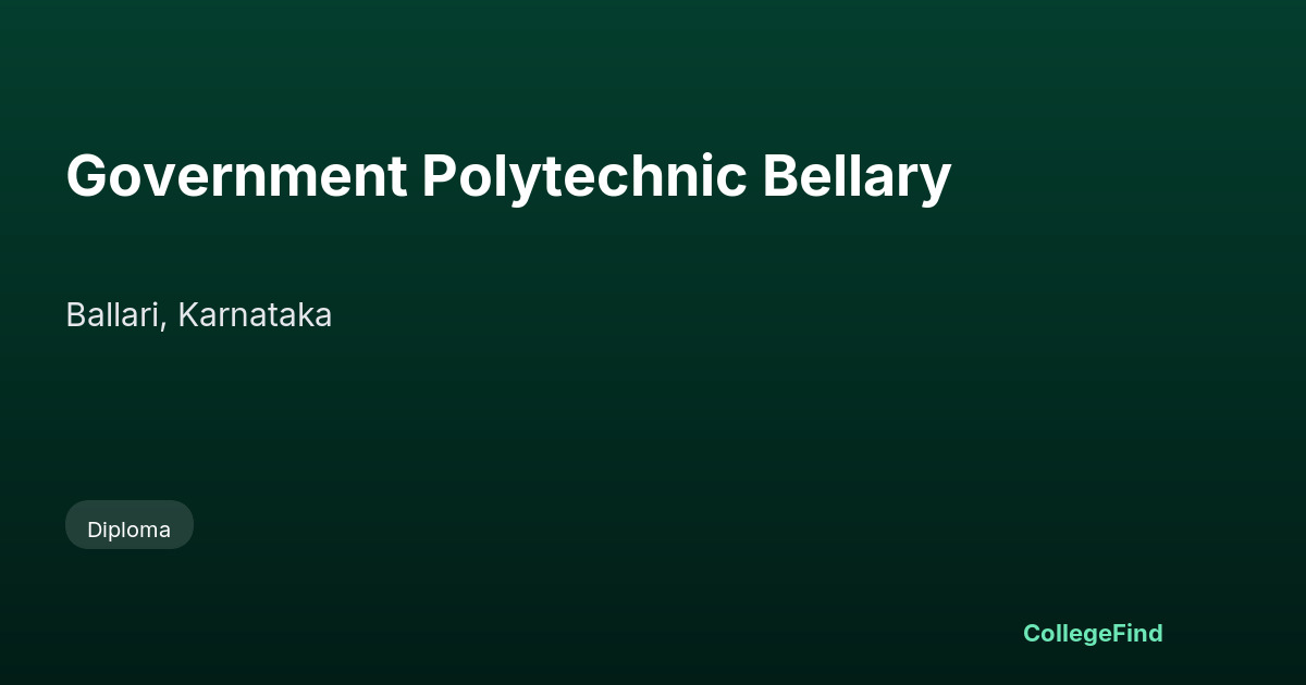 government polytechnic bellary