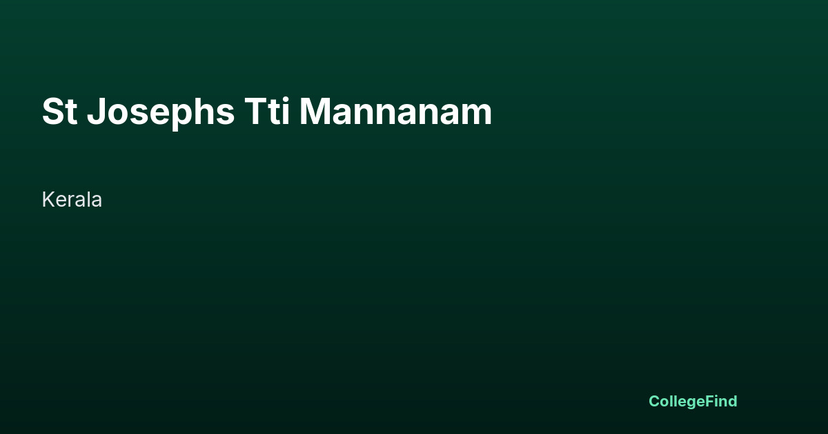 st josephs tti mannanam