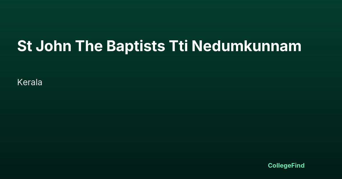st john the baptists tti nedumkunnam