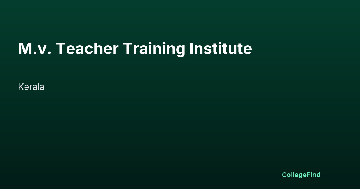 m.v. teacher training institute