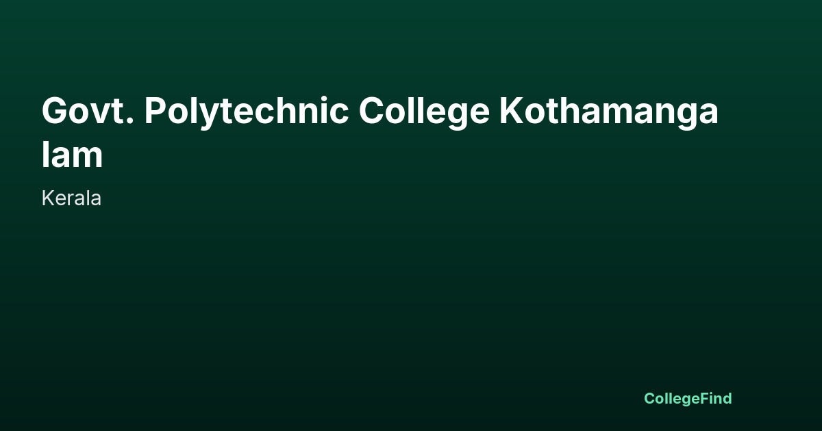 govt. polytechnic college kothamangalam