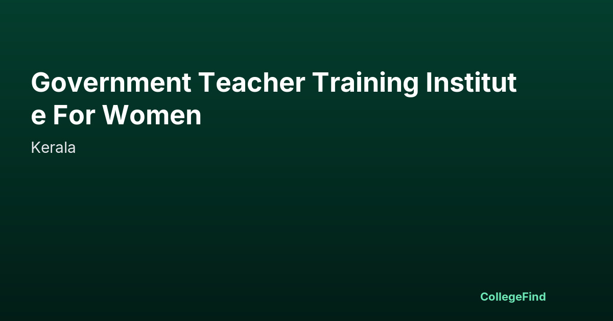 government teacher training institute for women