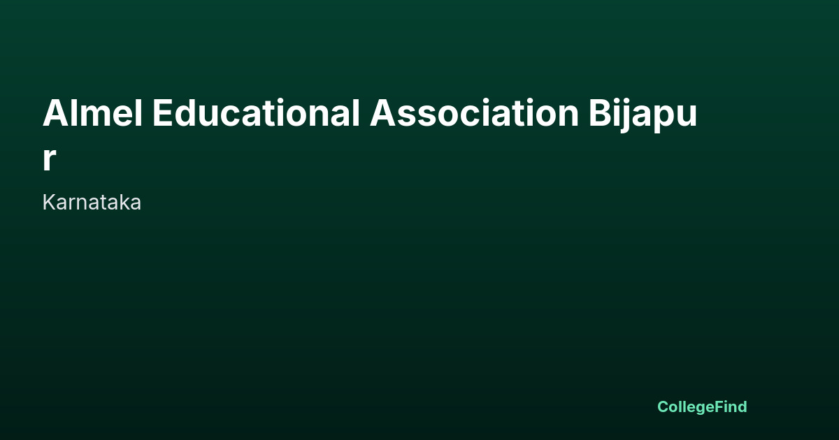 almel educational association bijapur