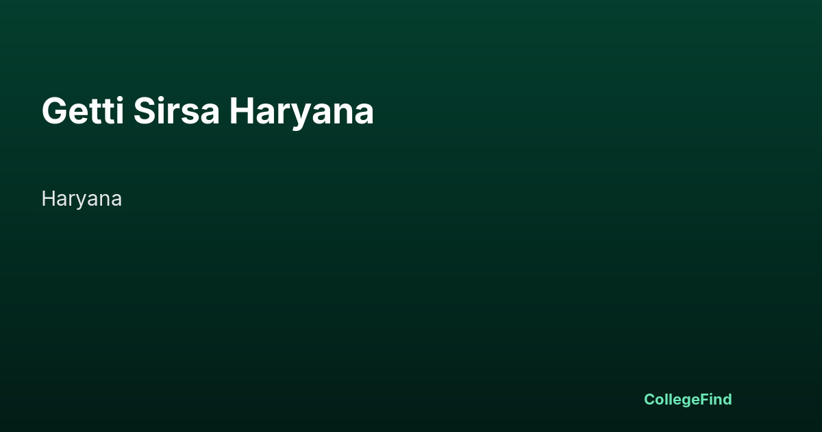 getti sirsa haryana