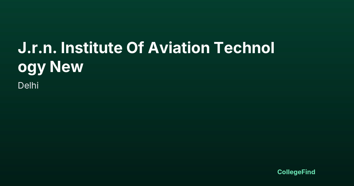 j.r.n. institute of aviation technology new