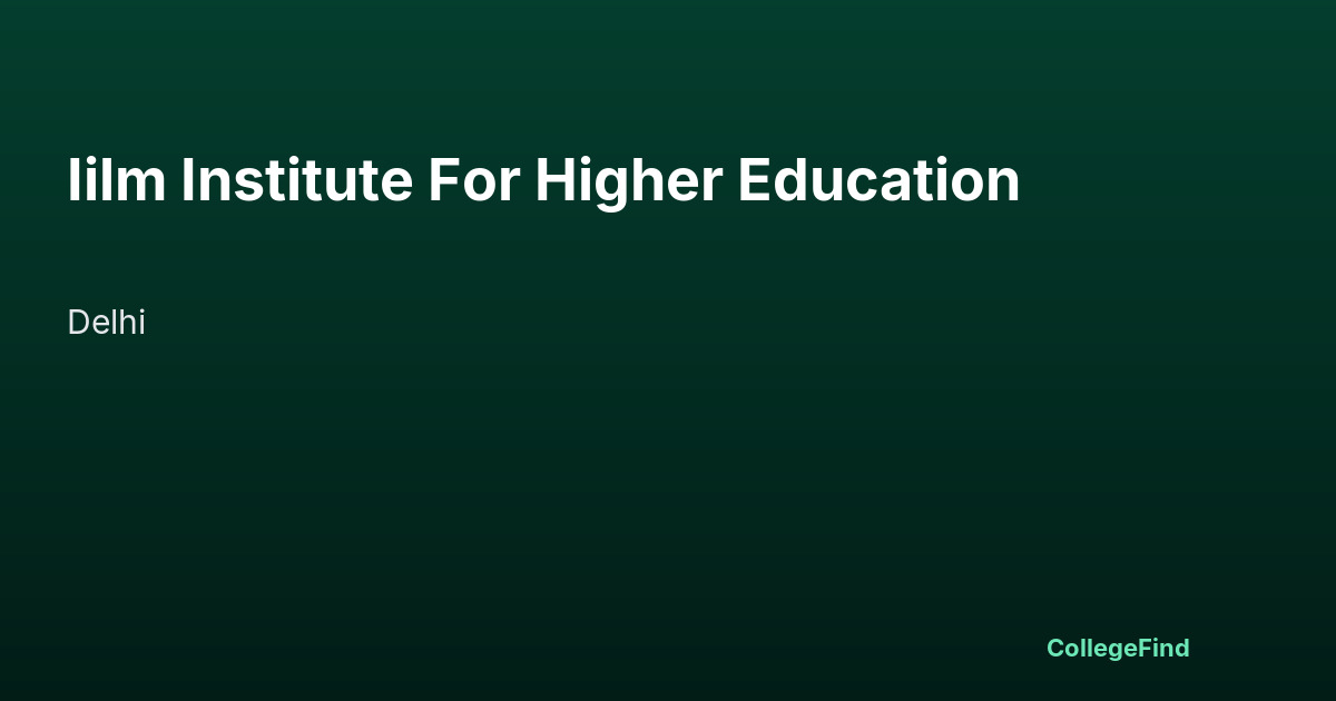iilm institute for higher education
