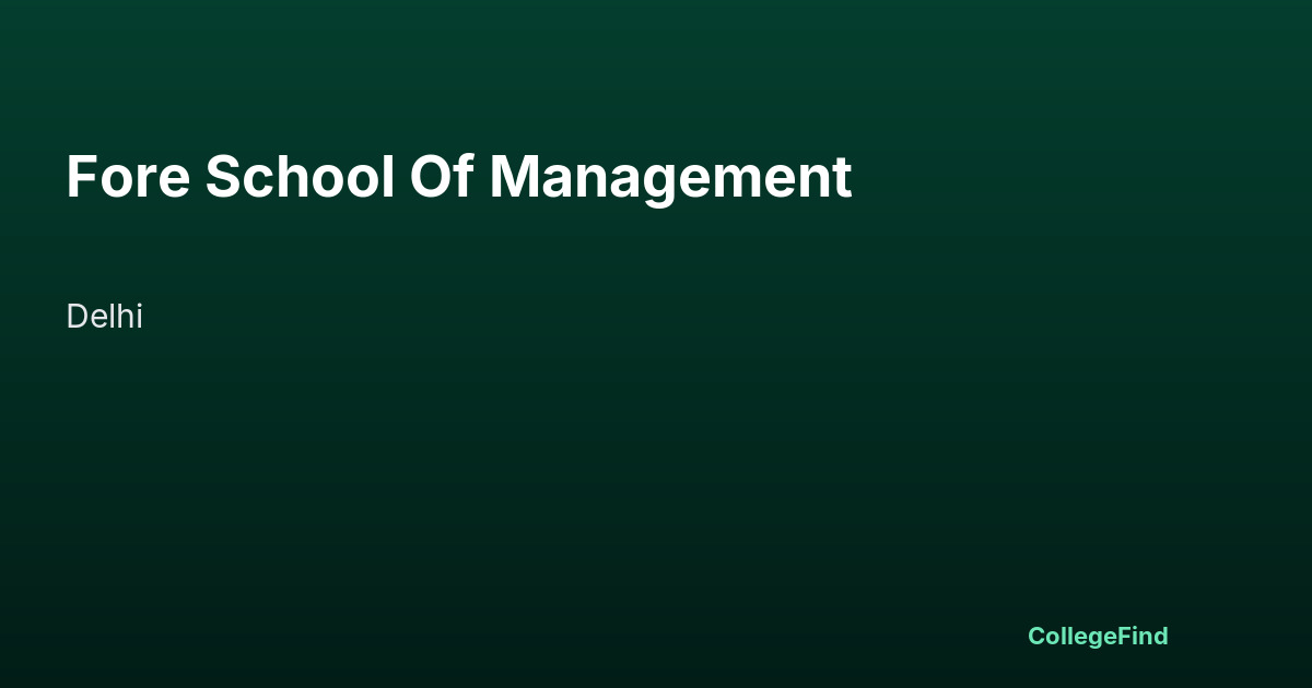 fore school of management