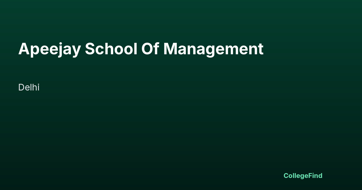 apeejay school of management