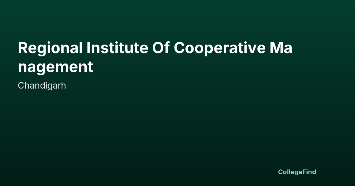 regional institute of cooperative management