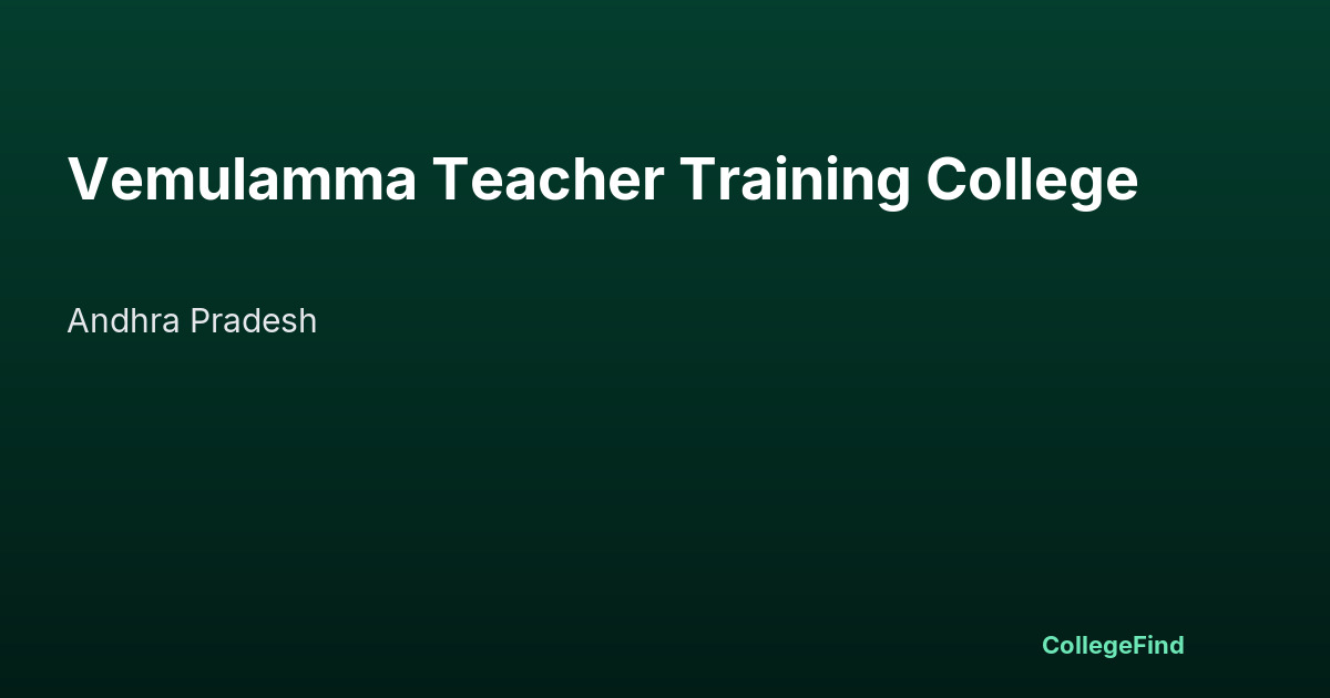 vemulamma teacher training college