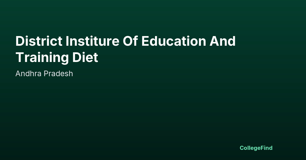 district institure of education and training diet