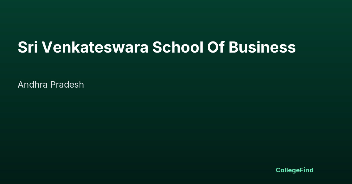sri venkateswara school of business