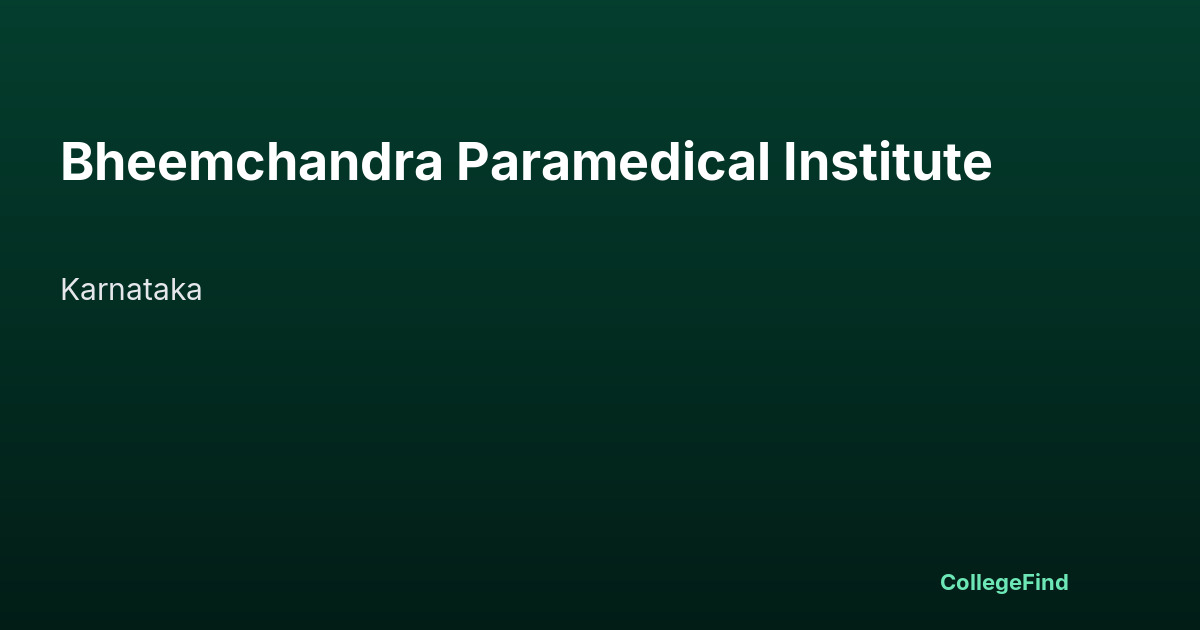 bheemchandra paramedical institute
