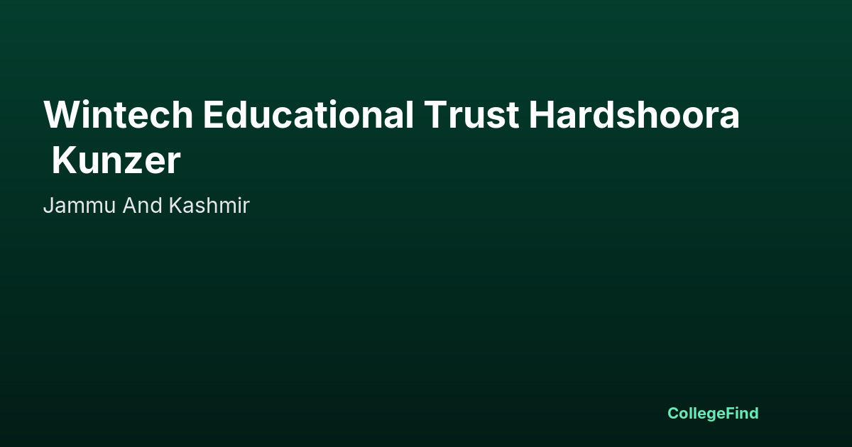wintech educational trust hardshoora kunzer
