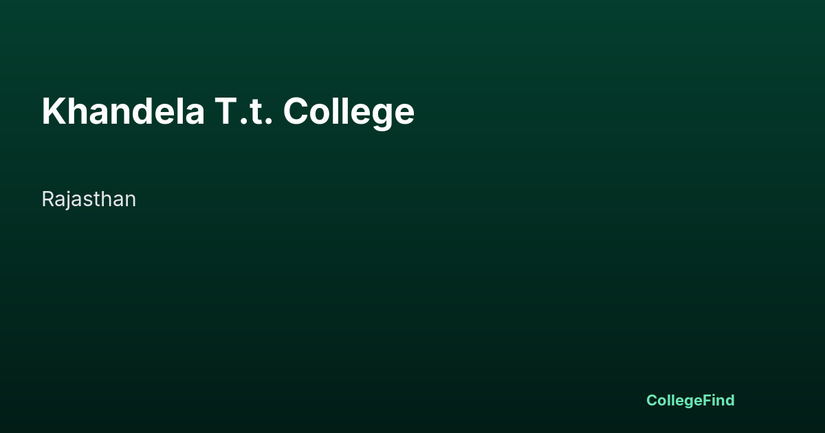 khandela t.t. college