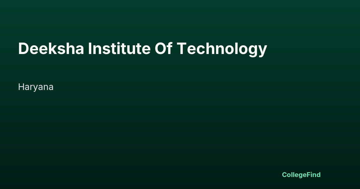 deeksha institute of technology