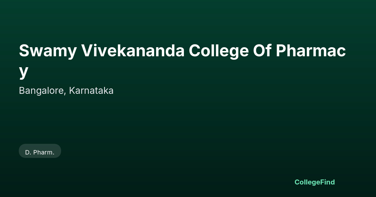 swamy vivekananda college of pharmacy