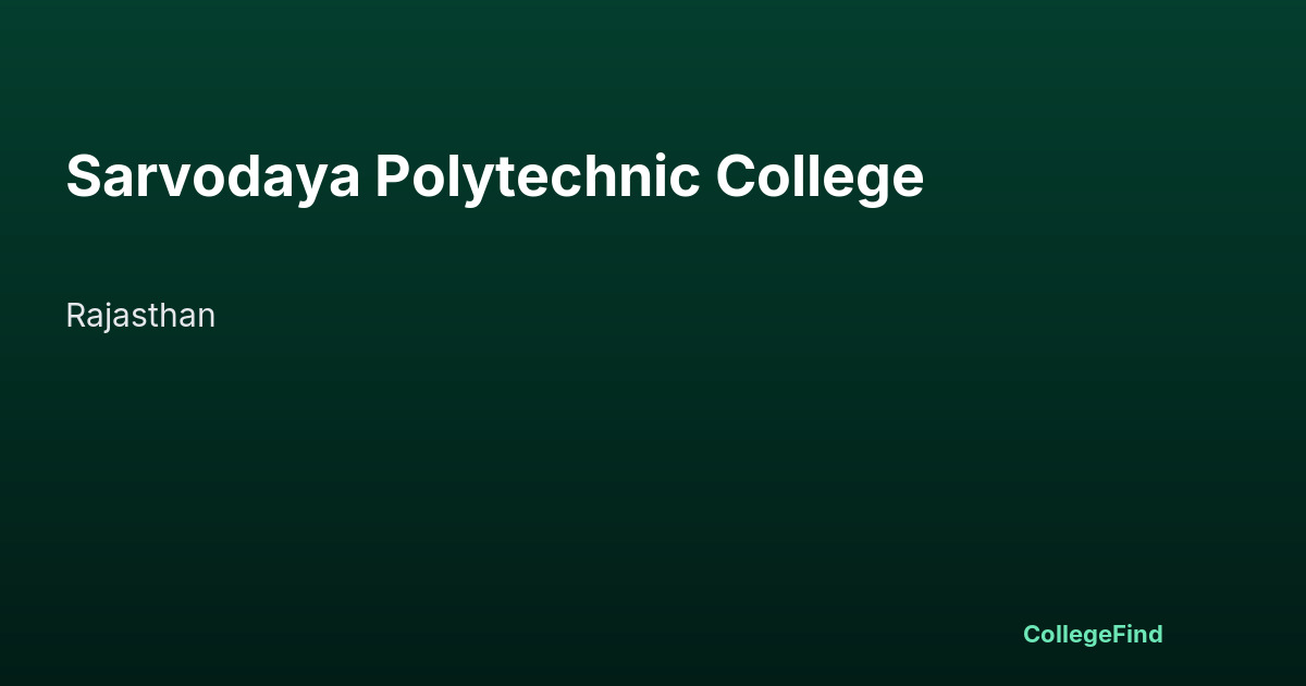 sarvodaya polytechnic college