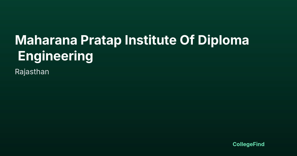 maharana pratap institute of diploma engineering