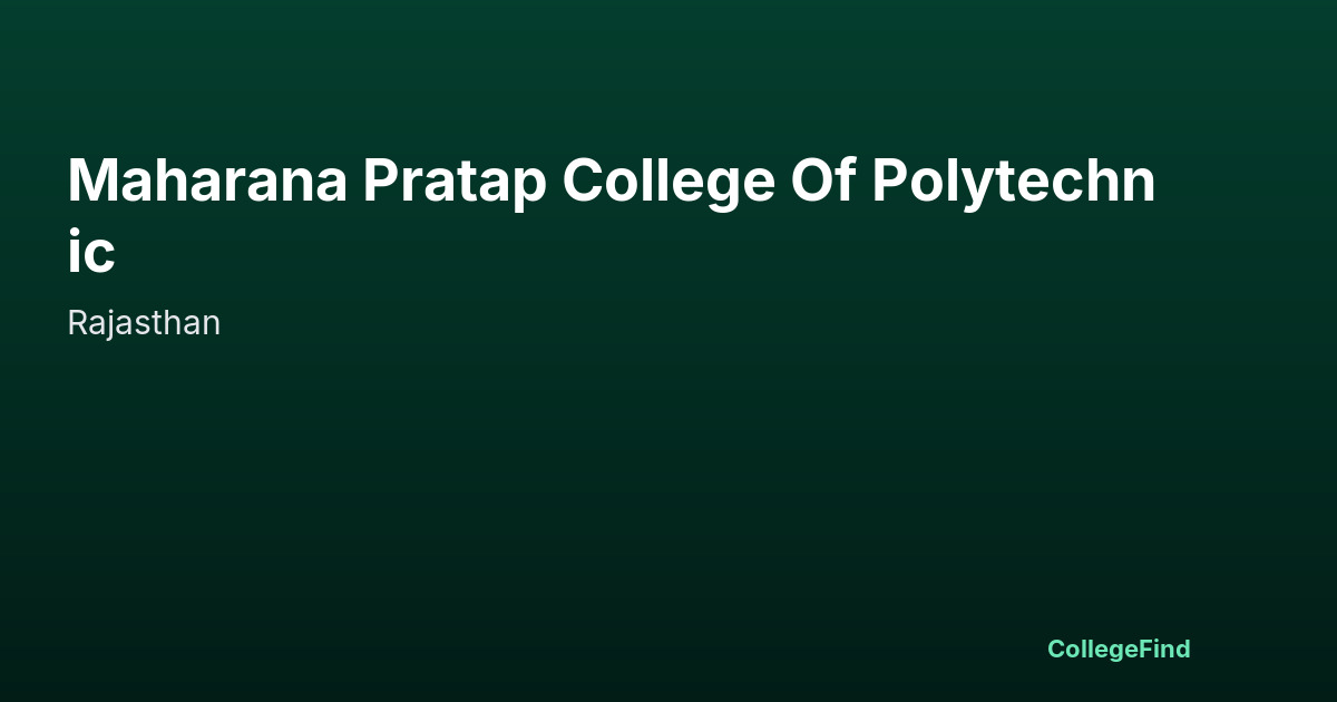 maharana pratap college of polytechnic