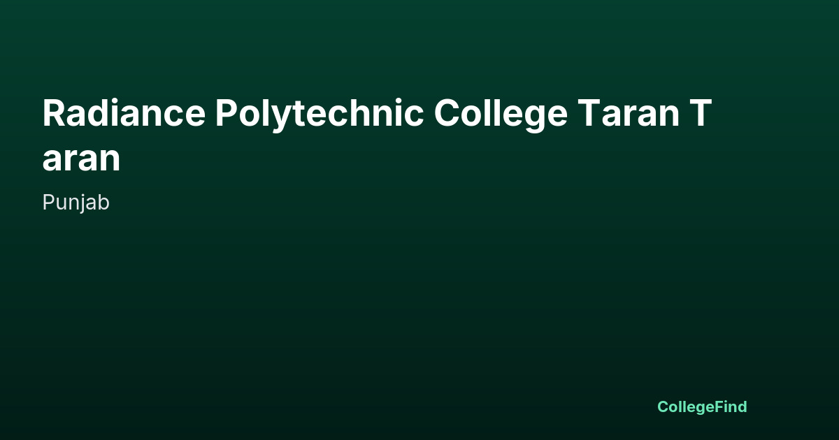 radiance polytechnic college taran taran