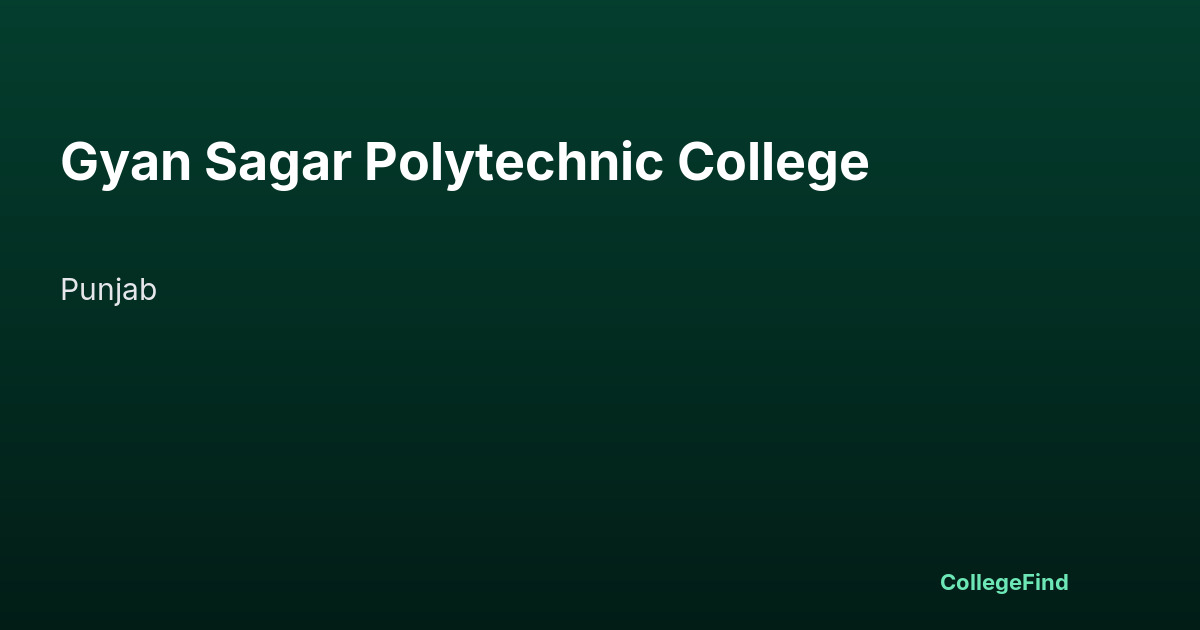 gyan sagar polytechnic college