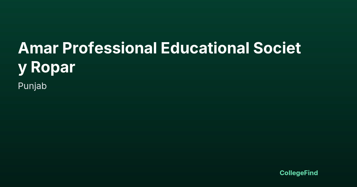 amar professional educational society ropar