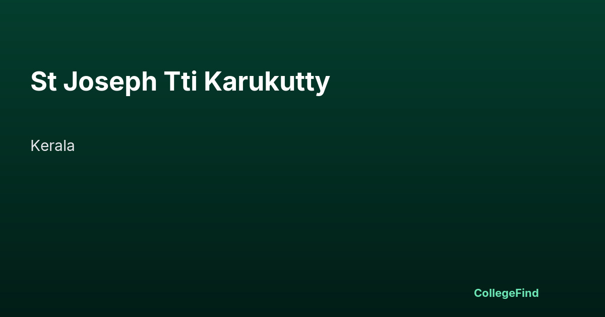 st joseph tti karukutty