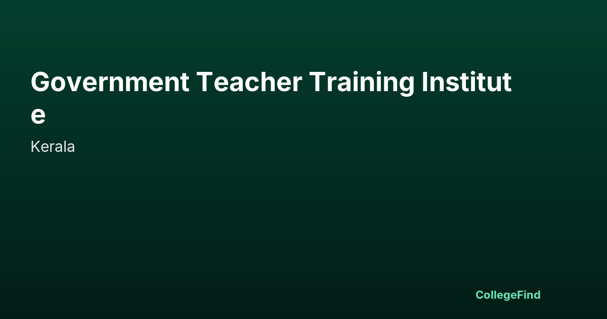 government teacher training institute