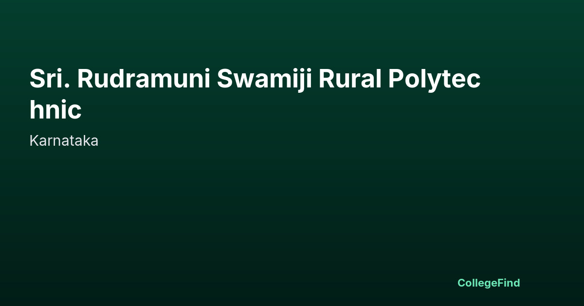 sri. rudramuni swamiji rural polytechnic