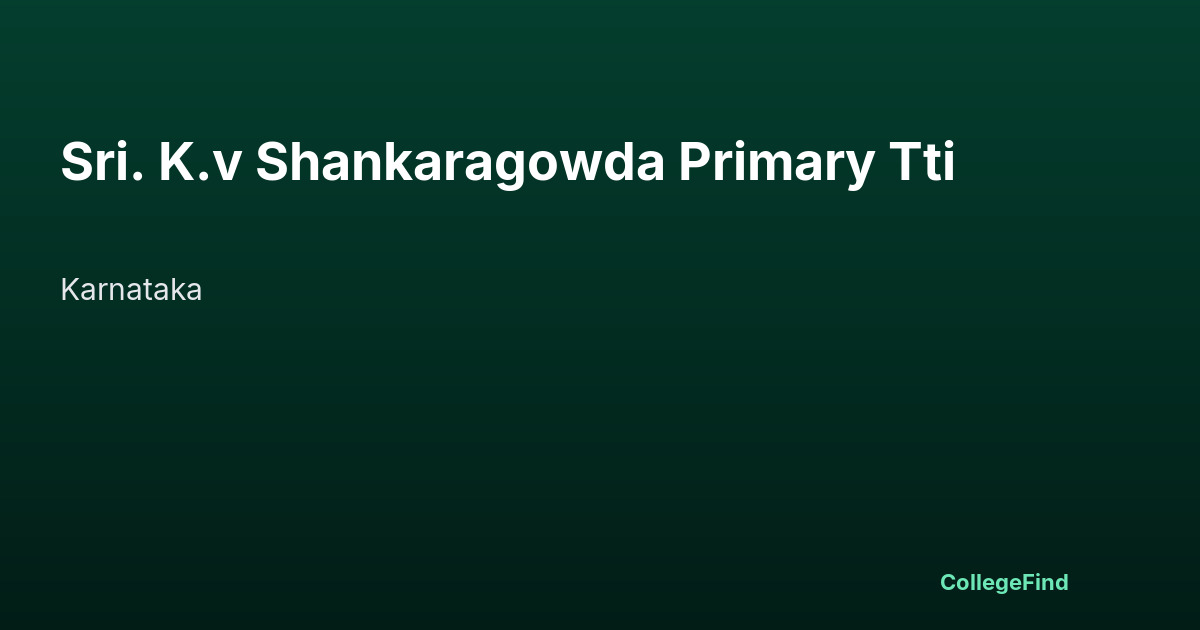 sri. k.v shankaragowda primary tti