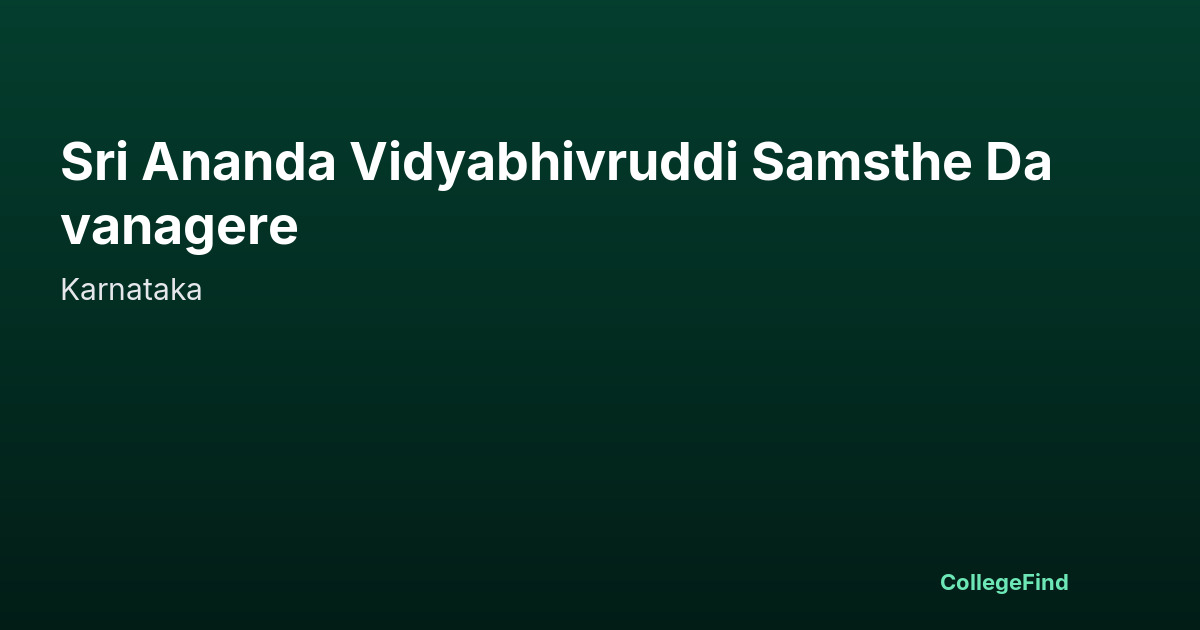 sri ananda vidyabhivruddi samsthe davanagere