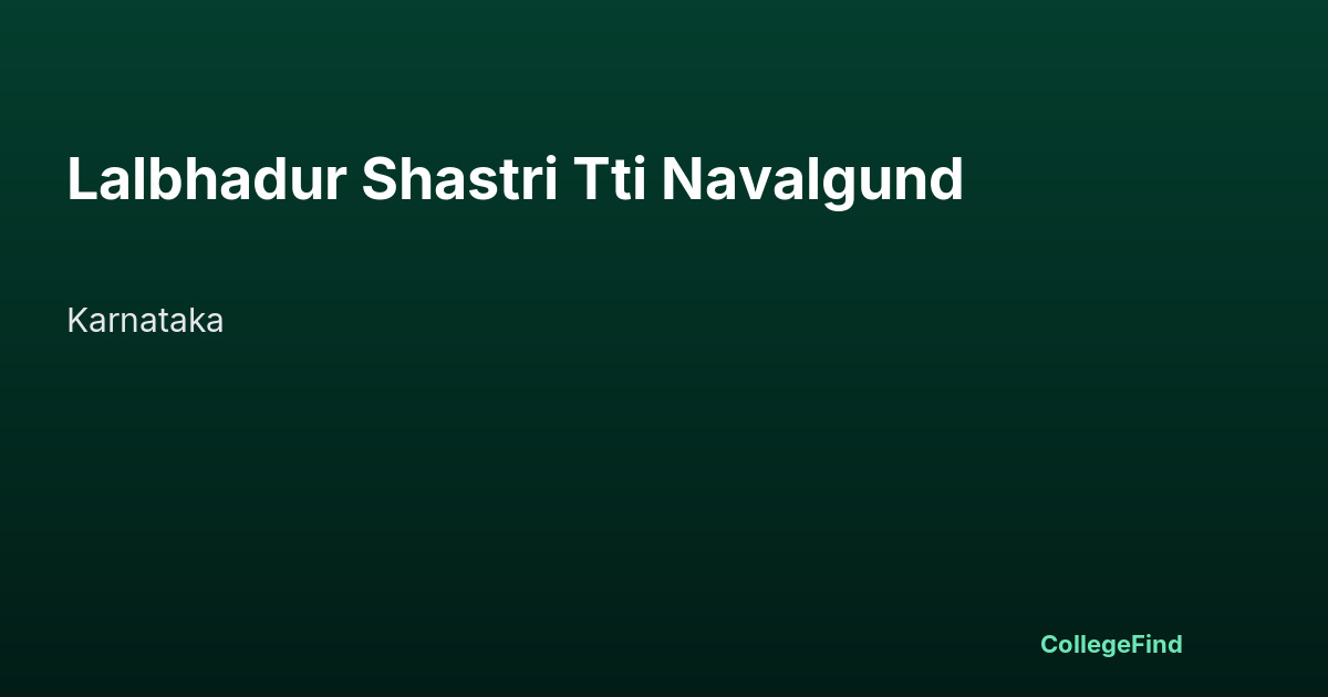 lalbhadur shastri tti navalgund