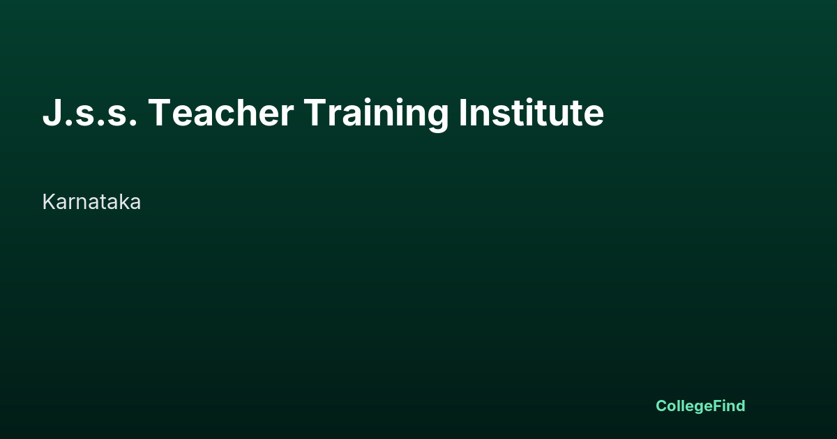 j.s.s. teacher training institute