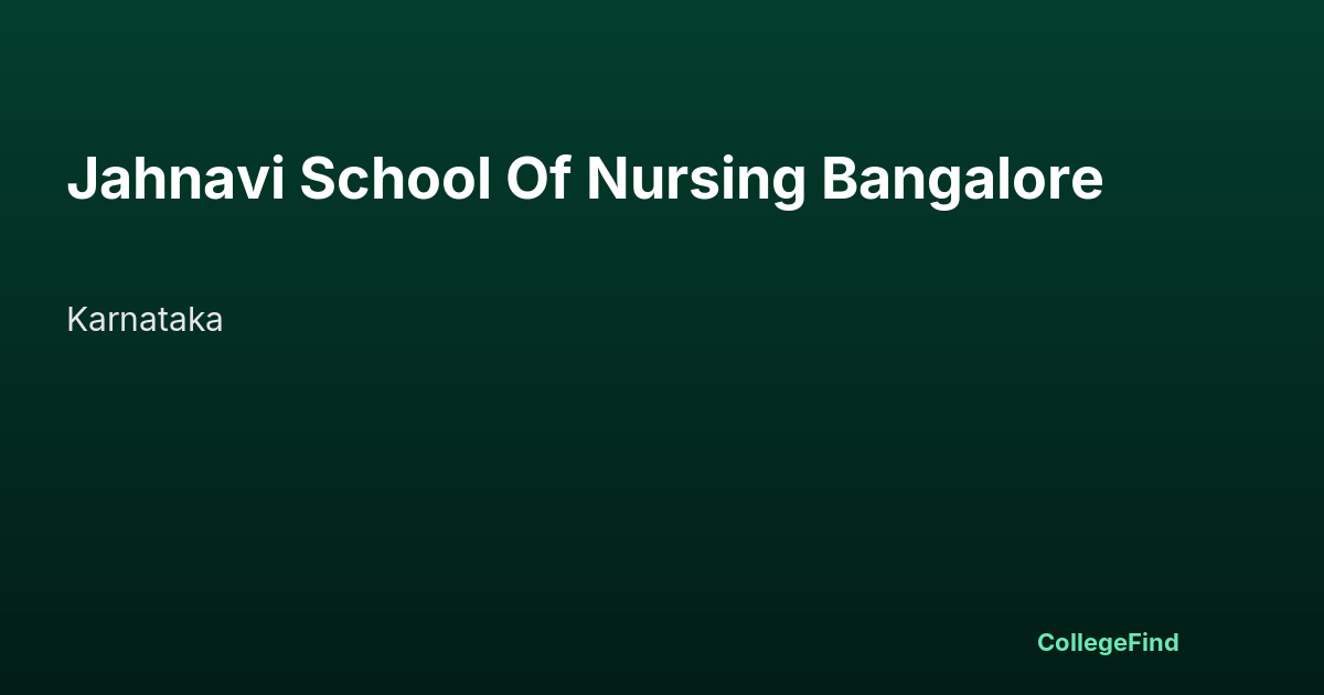jahnavi school of nursing bangalore