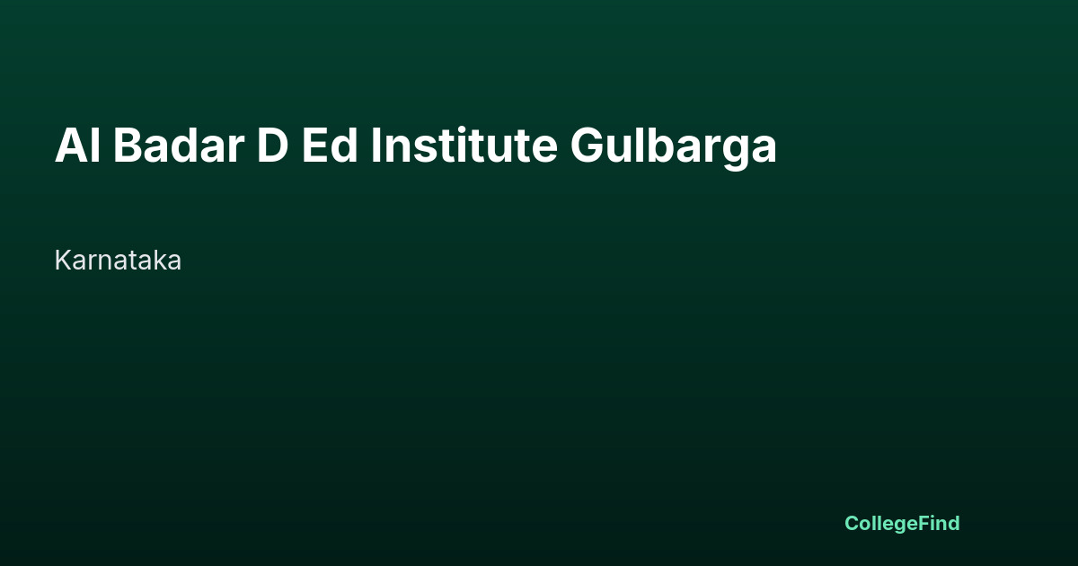 al badar d ed institute gulbarga