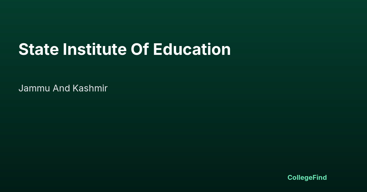 state institute of education