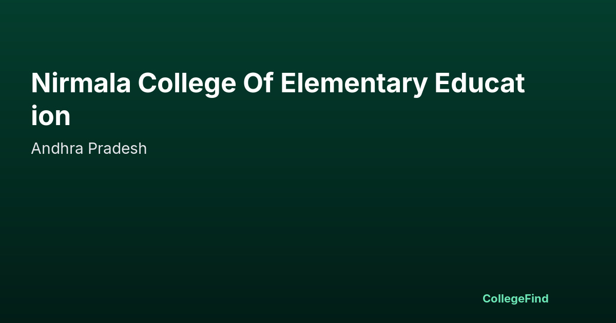 nirmala college of elementary education