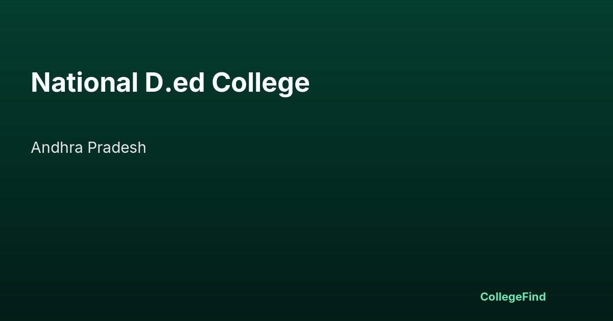national d.ed college
