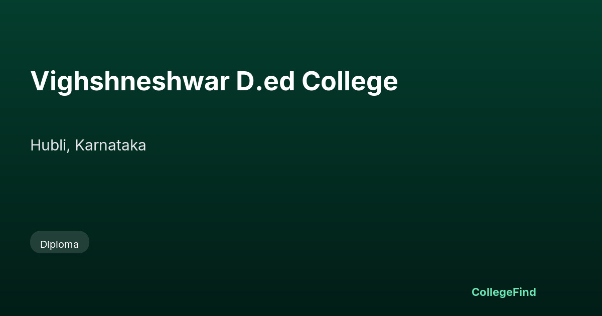 vighshneshwar d.ed college