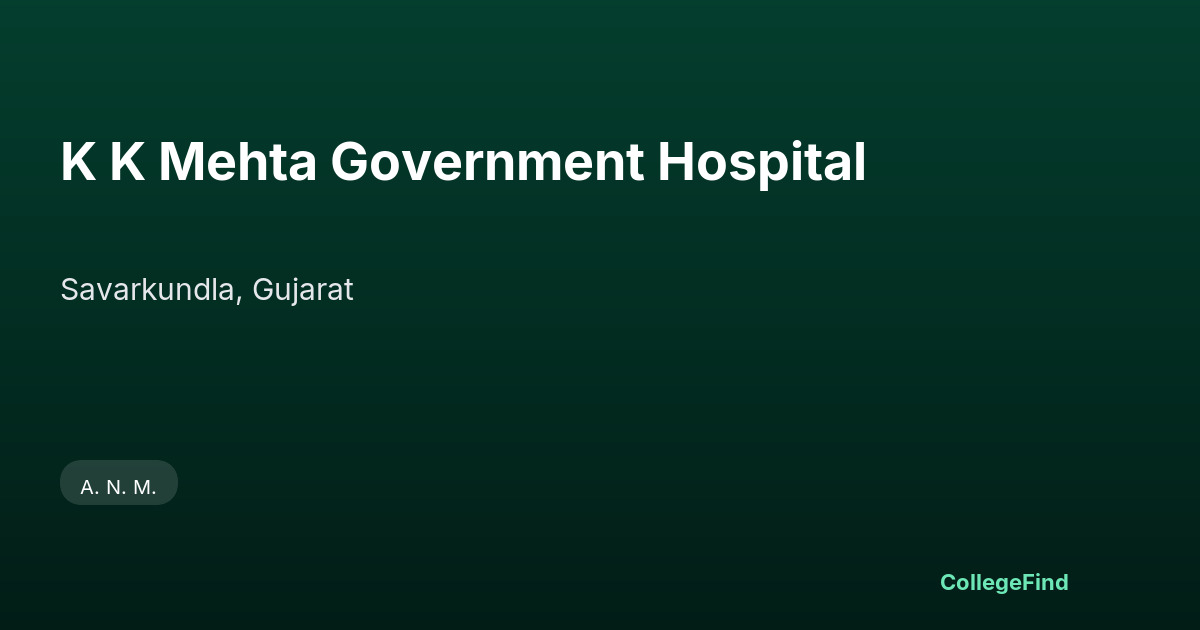 k k mehta government hospital
