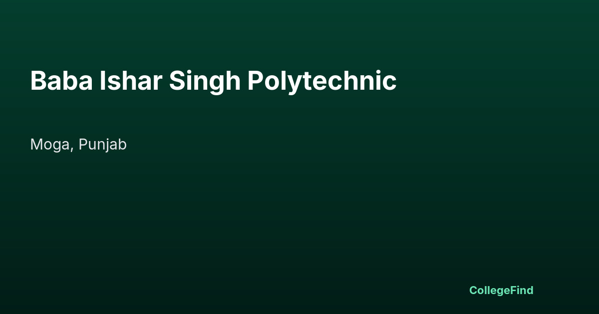 baba ishar singh polytechnic