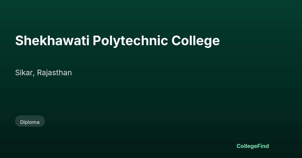 shekhawati polytechnic college