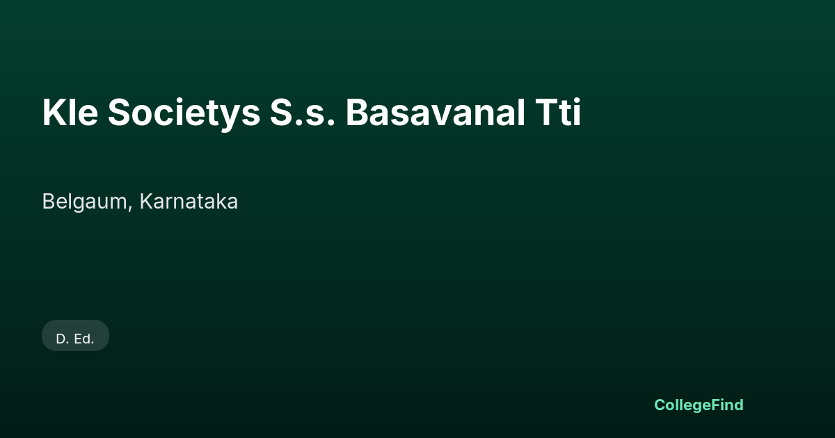 kle societys s.s. basavanal tti