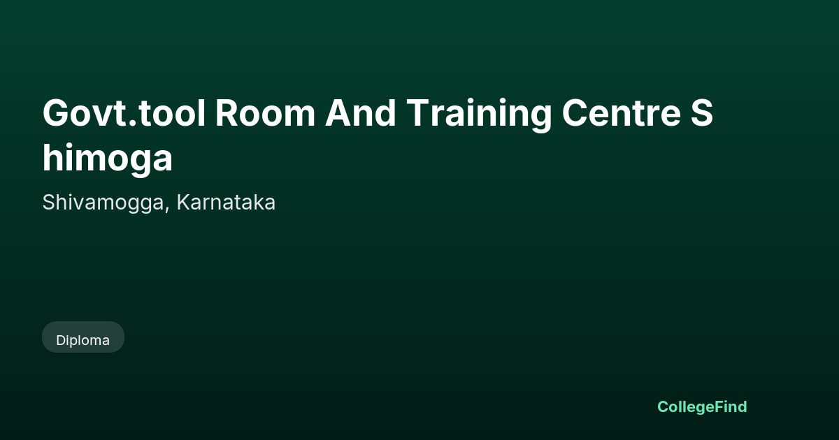 govt.tool room and training centre shimoga