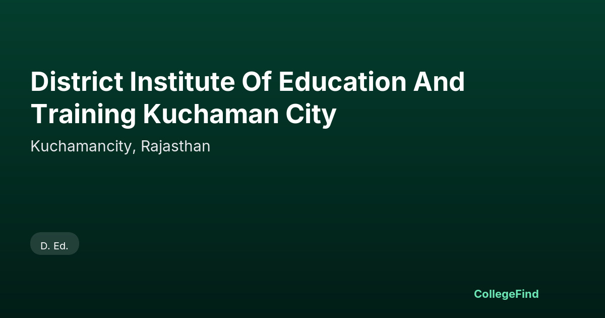 district institute of education and training kuchaman city