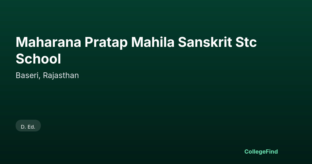 maharana pratap mahila sanskrit stc school