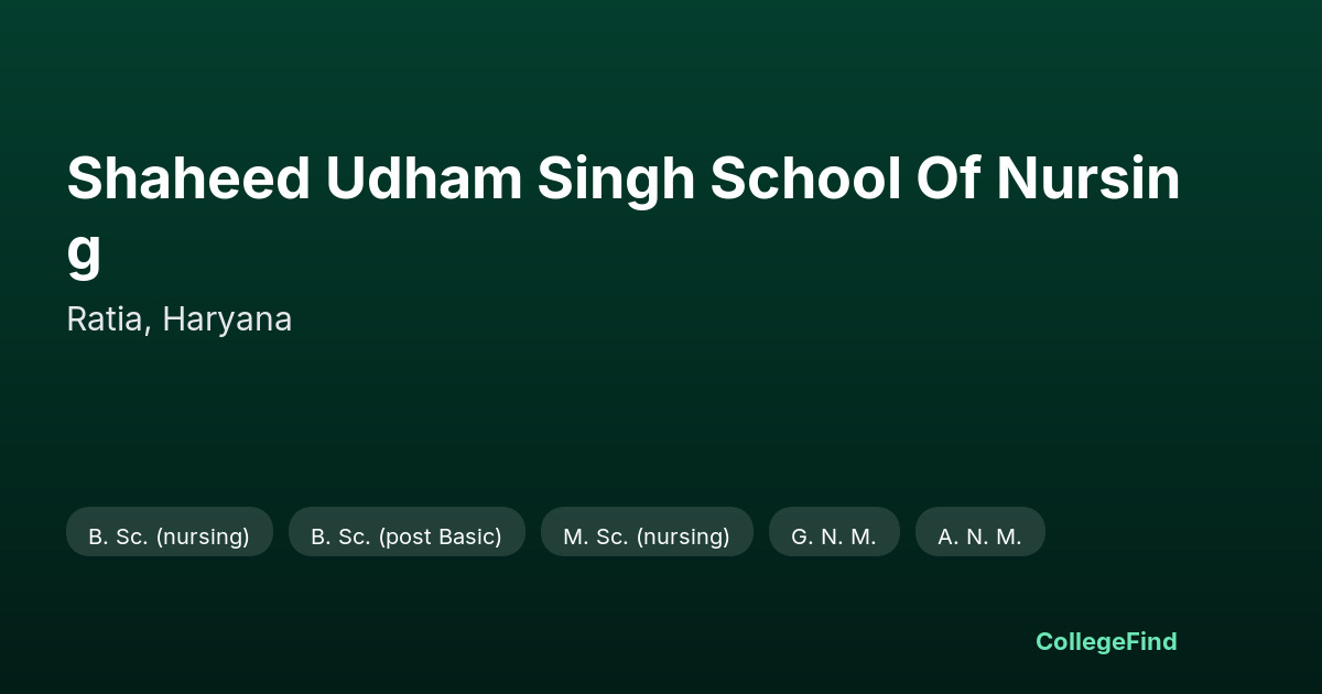 shaheed udham singh school of nursing