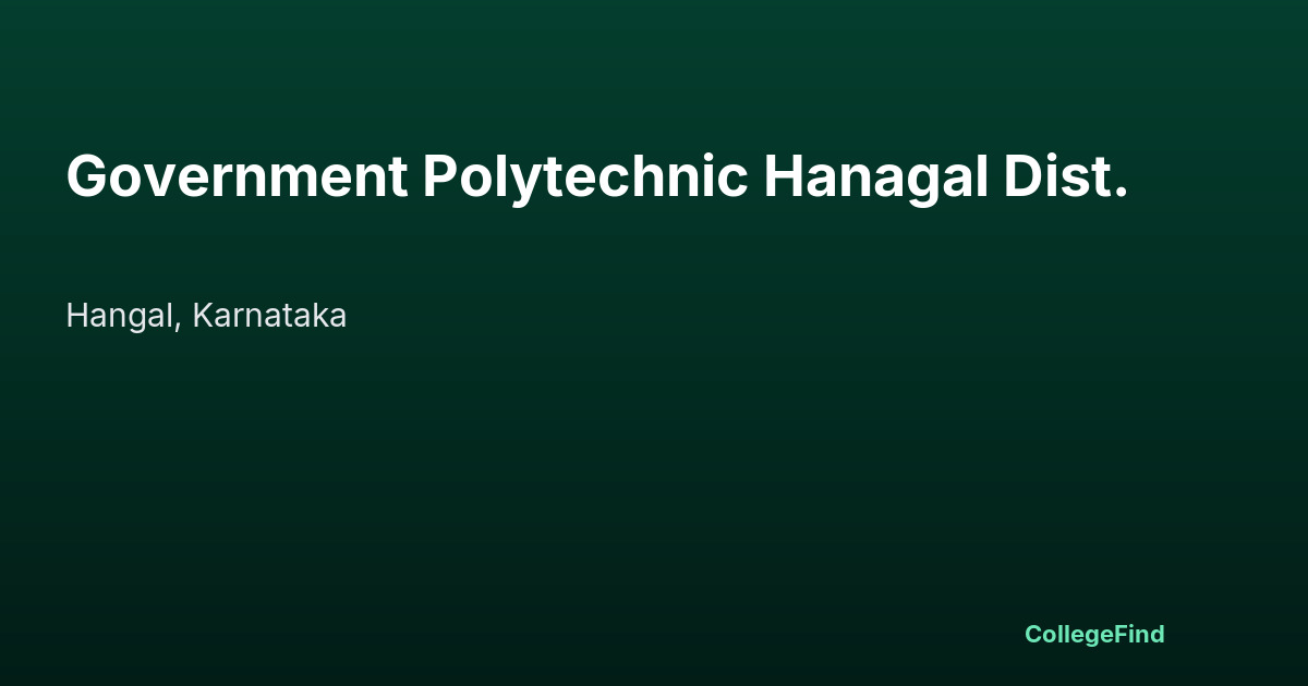 government polytechnic hanagal dist.
