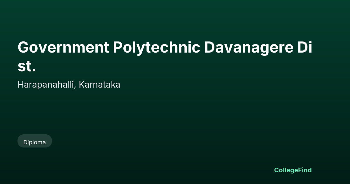 government polytechnic davanagere dist.